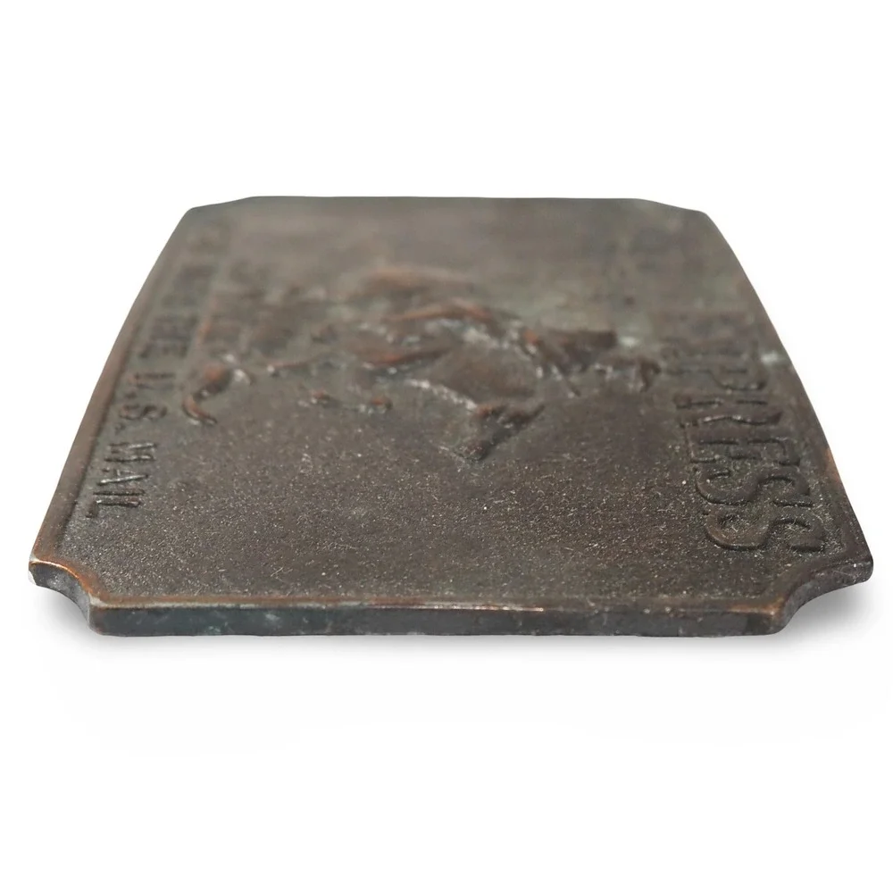 Vintage Pony Express From 1849 Belt Buckle Western Cowboy Horse US Mail Bronze‎